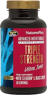 NaturesPlus Ultra Joint Triple Strength - Glucosamine Tablets with MSM, Chondroitin, Vitamin C, Manganese, Black Cherry, Celadrin - Fast Action, Gluten Free - 120 Tablets
