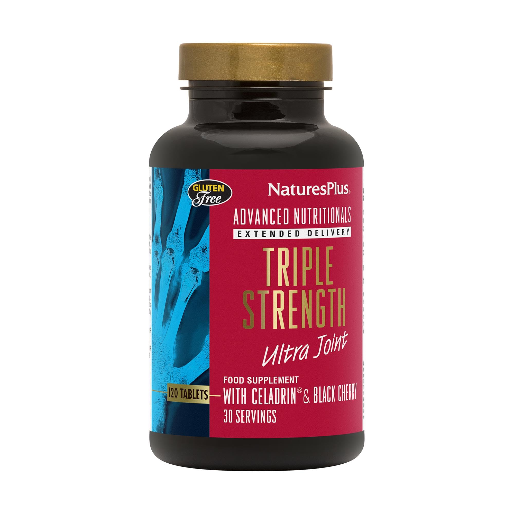 NaturesPlus Ultra Joint Triple Strength - Glucosamine Tablets with MSM, Chondroitin, Vitamin C, Manganese, Black Cherry, Celadrin - Fast Action, Gluten Free - 120 Tablets