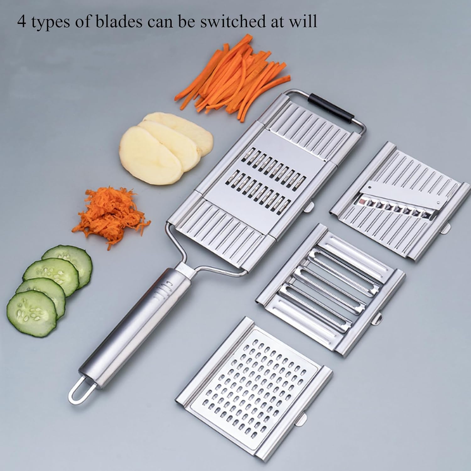 Multi Purpose Fruit & Vegetable Slicer Peeler, 4 in 1 Multi Function Vegetable Slice Dicer Slicer Knife Grater, MultiPurpose Vegetables Cutter (1)