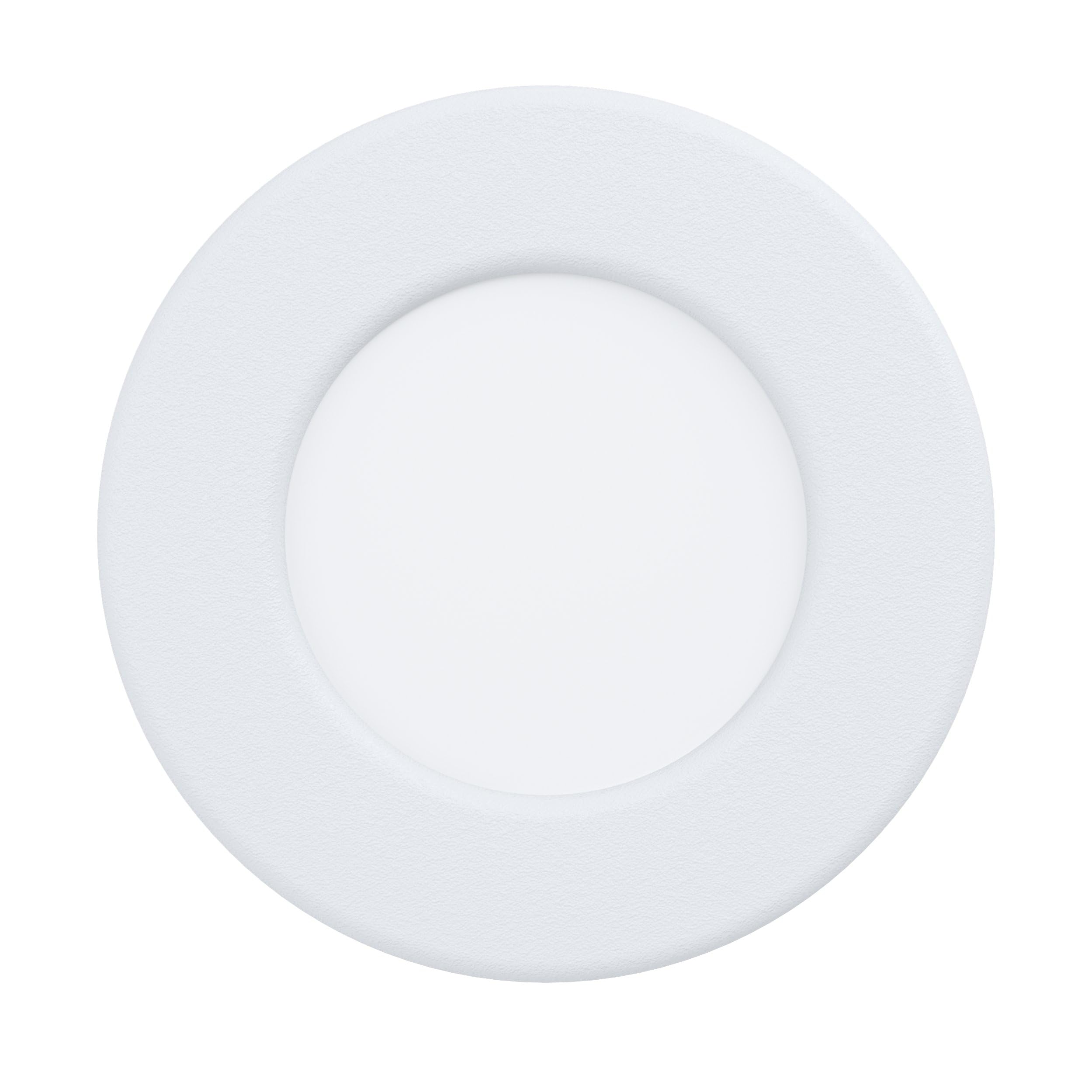 Eglo Recessed LED Ceiling spot Fueva 6, Round Bathroom Downlight, White Plastic Ceiling lamp, Flat Spotlight, Warm White-Cold White, IP44, ∅ 8.6 cm