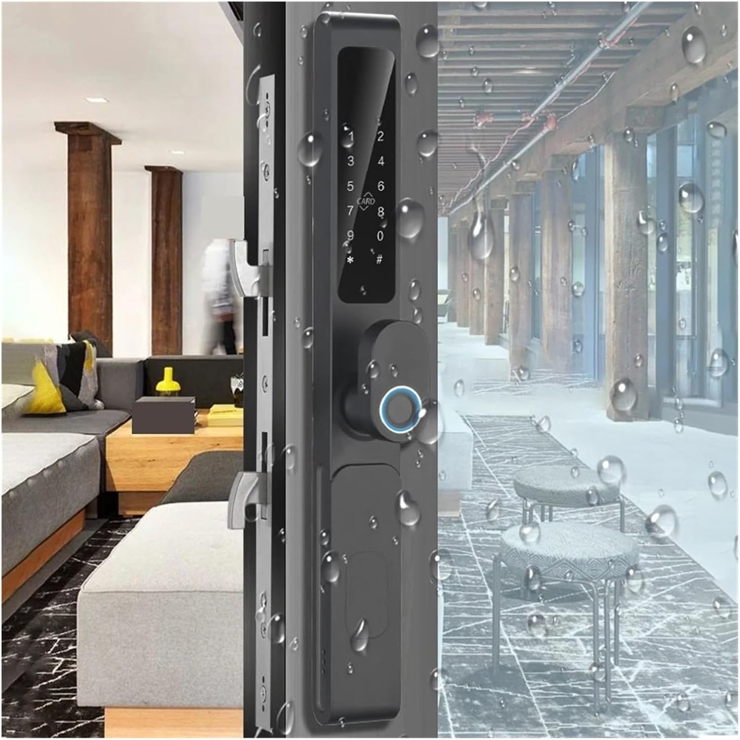 IP65 Waterproof Smart WiFi Fingerprint Digital Electronic Lock for Home Apartments (Color : 2885 Hook, Size : Silver Color) (3085 Silver Color)