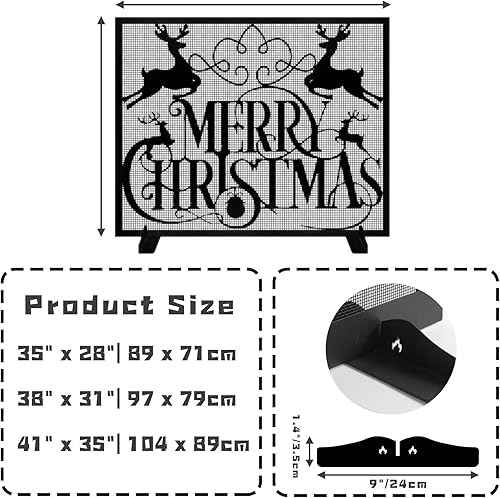 Miniatura 4 de Pantalla de chimenea de Feliz Navidad, cubierta de chimenea de Feliz Navidad, decoración de chimenea de letras de metal de Navidad, pantallas de