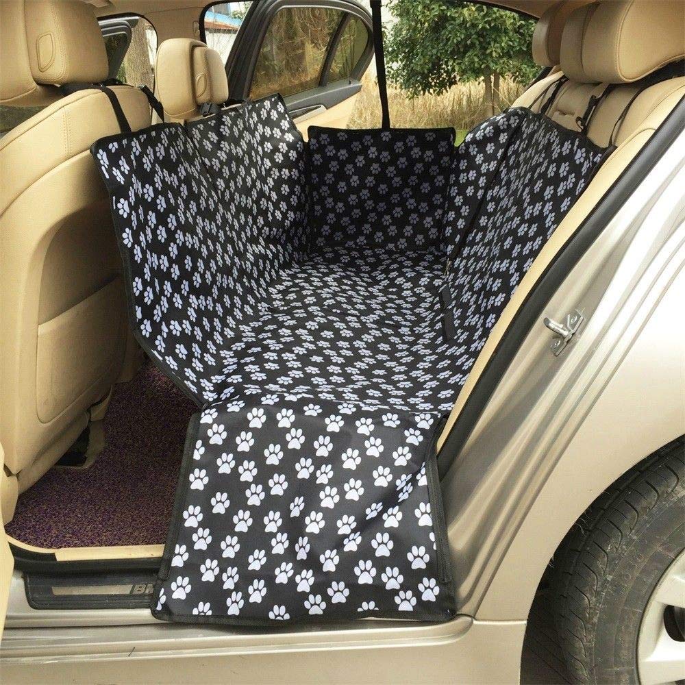 Housse de siège arrière de voiture, Baceyong Chat Chien Protecteur Imperméable Hamac Tapis Motif Étanche Pet Chat Chien Dos Housse De Siège De Voiture Hamac Antidérapant Protecteur Mat Noir