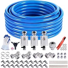 Shop Air Line Kit 3/4 100FT Compressed Air Piping System HDPE-Aluminum-HDPE Air Tubing with 4-Way Aluminum Blocks Brass Valves Air Piping Fittings Kit Air Compressor Accessories for Garage