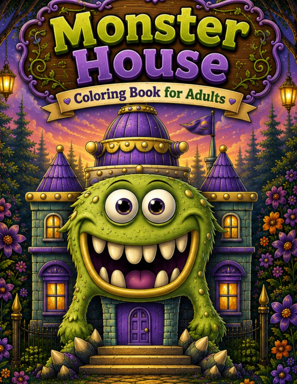 Monster House Coloring Book for Adults: A Whimsical Collection of 100 Cozy and Charming Designs