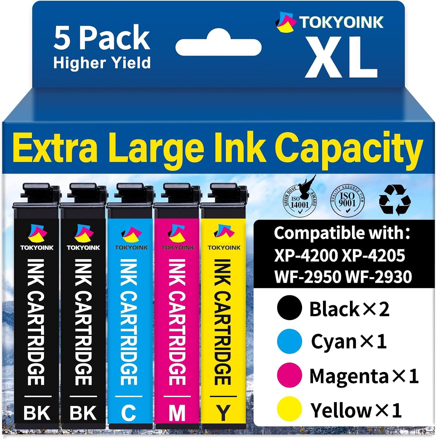 TOKYOINK Remanufactured Replacement for 232 232XL Ink Cartridges Combo Pack