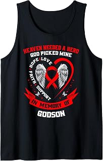Red Godson Heart Disease Awareness Products Memorial Wings Tank Top