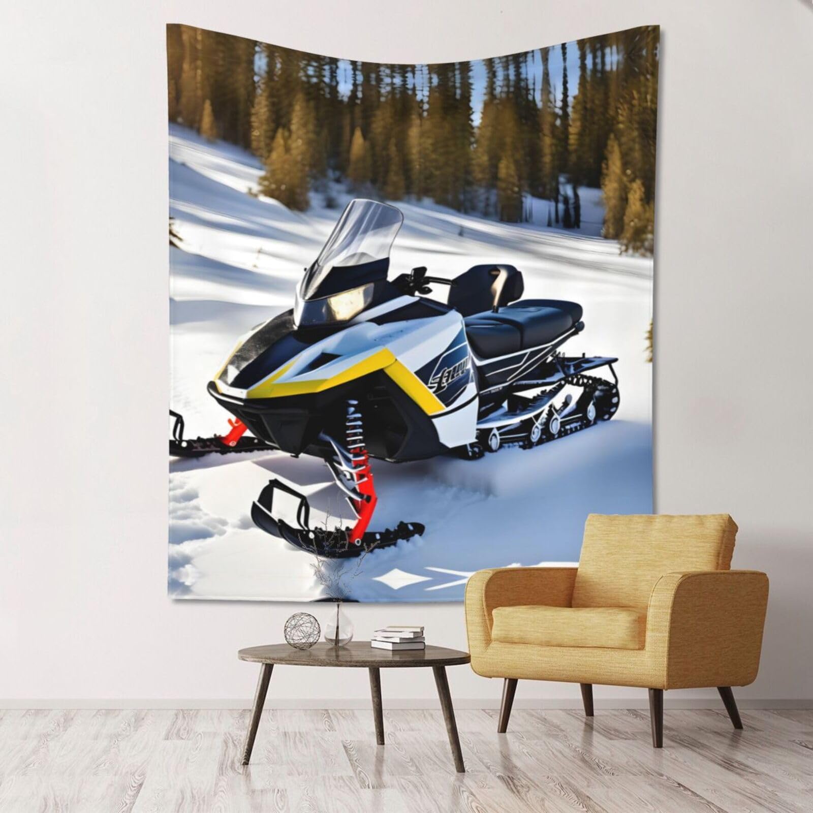 ZZYYDS Floral Wall Decor Tapestry Advanced Snowmobile for Living Room Dormitory Home Decor Party Background, 60x51 Inch (Vertical)
