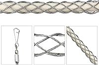 Vista 6 de 2 unids ojo malla cable agarre extractor galvanizado cable tirando calcetín agarre de cuerda de alambre calcetín de alambre
