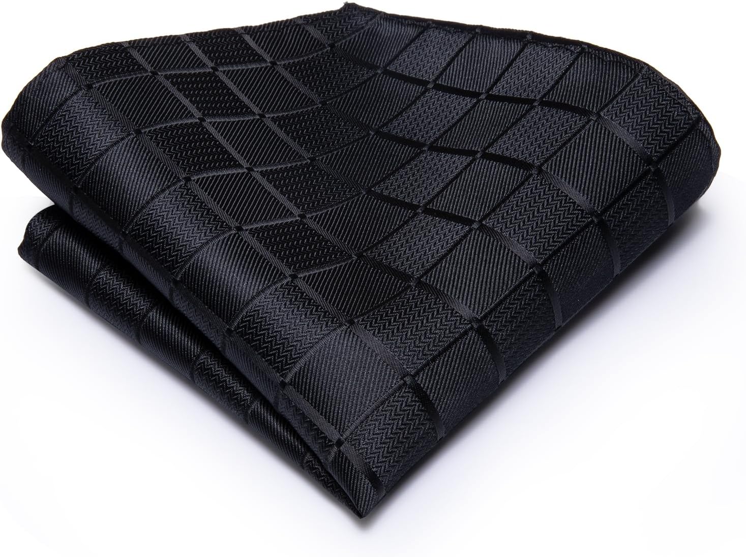 Hi-Tie Mens Plaid Ties Classic Paisley Necktie with Handkerchief Cufflinks Set Business Stripe Tie - Image 6