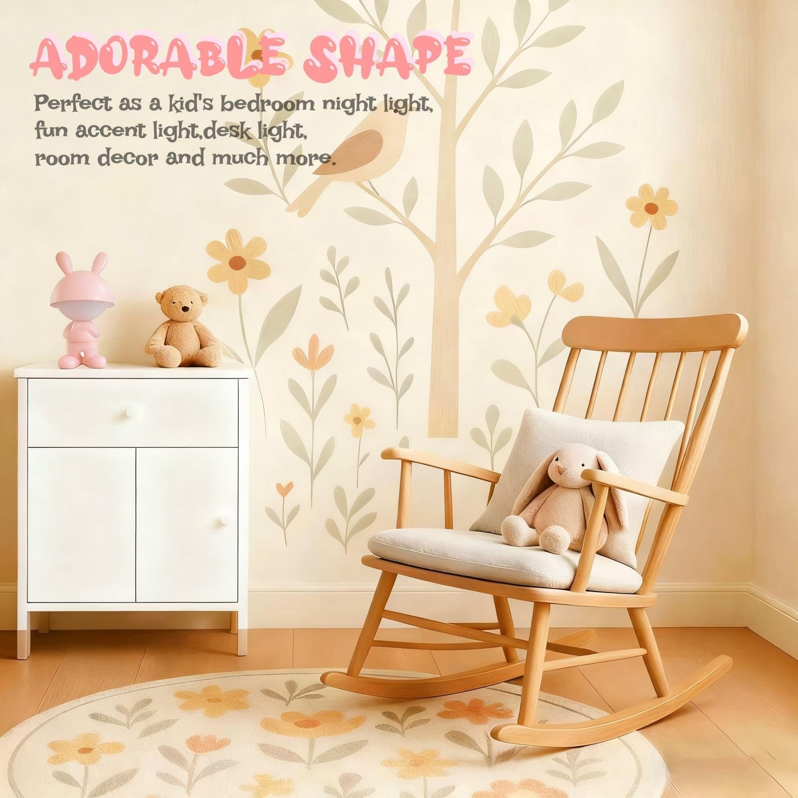 Luz nocturna para niños, lámpara de mesa recargable regulable, lámpara táctil para la lactancia, decoración del hogar, ayuda para dormir, regalos lindos y divertidos para niños, niñas, bebés