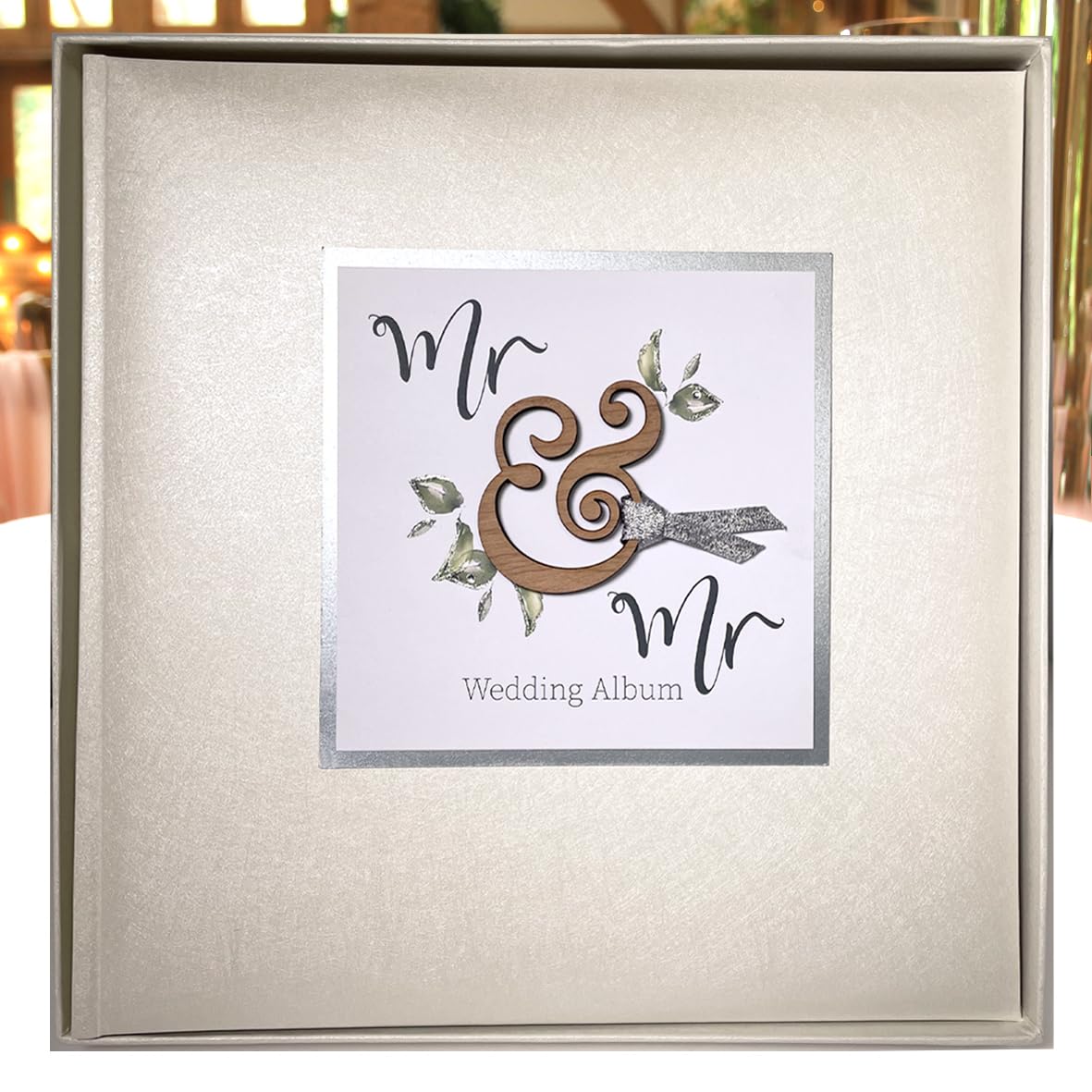 Mr and Mr Wedding Album | Large Same Sex Male Gay Wedding Luxury Photo Album | Traditional style with 30 x 30cm with interleaved Velum pages to protect your photographs