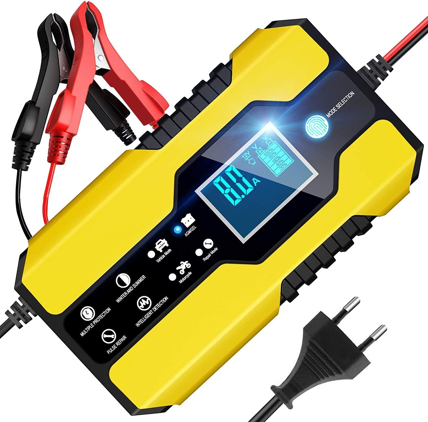 Chargeur D'entretien Moto 12V Automatique - Écran LED, 4-30Ah, Protection Complète Pour Batterie Plomb