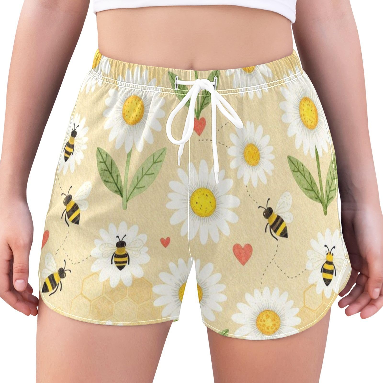 Pantalones cortos de baño con abertura lateral de mujer para verano 8