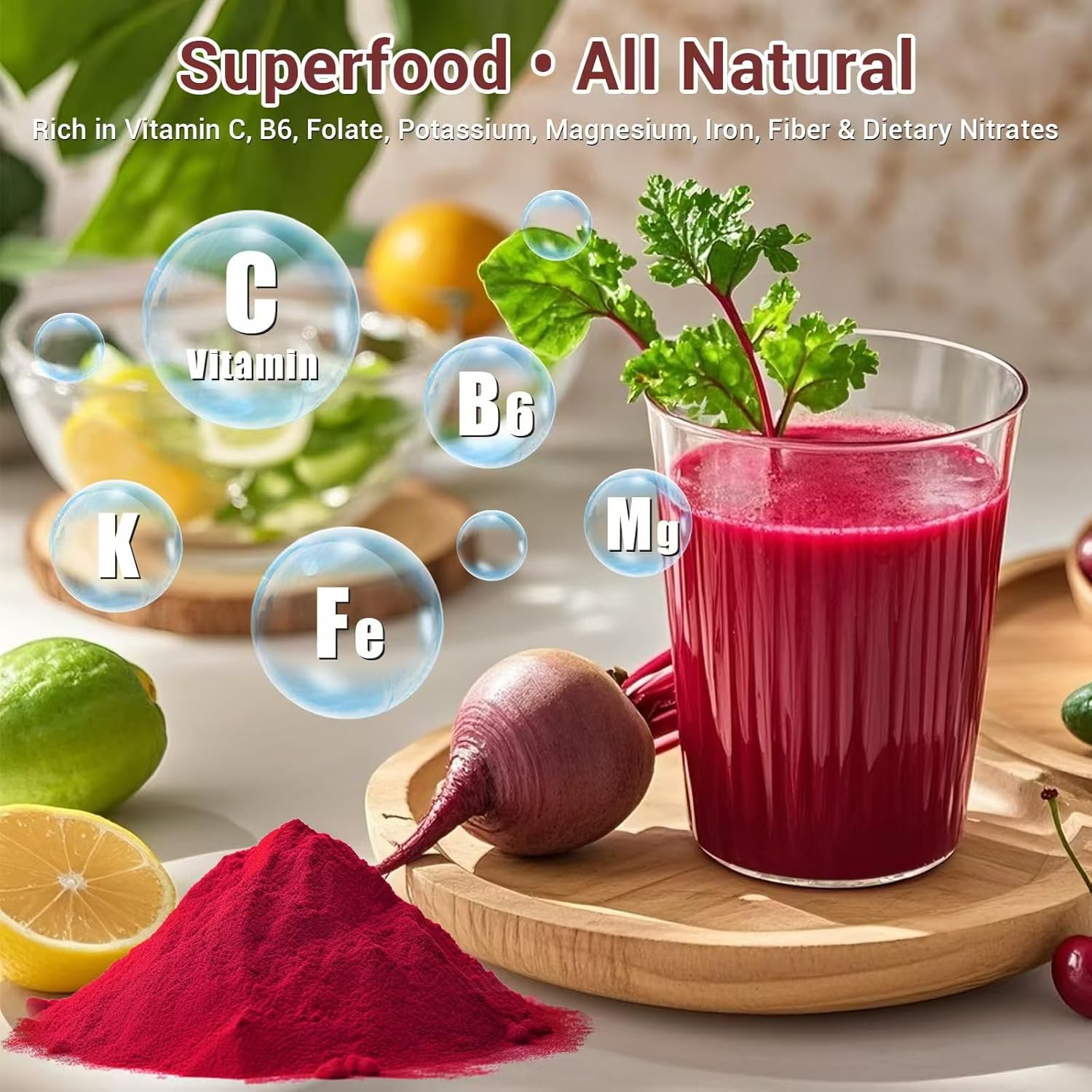 Original Beet Root Powder | Non-GMO Beetroot Superfood | Vegan & Gluten Free | Natural Nitric Oxide Supplement | Supports Pre Workout Energy | 16oz - Image 6