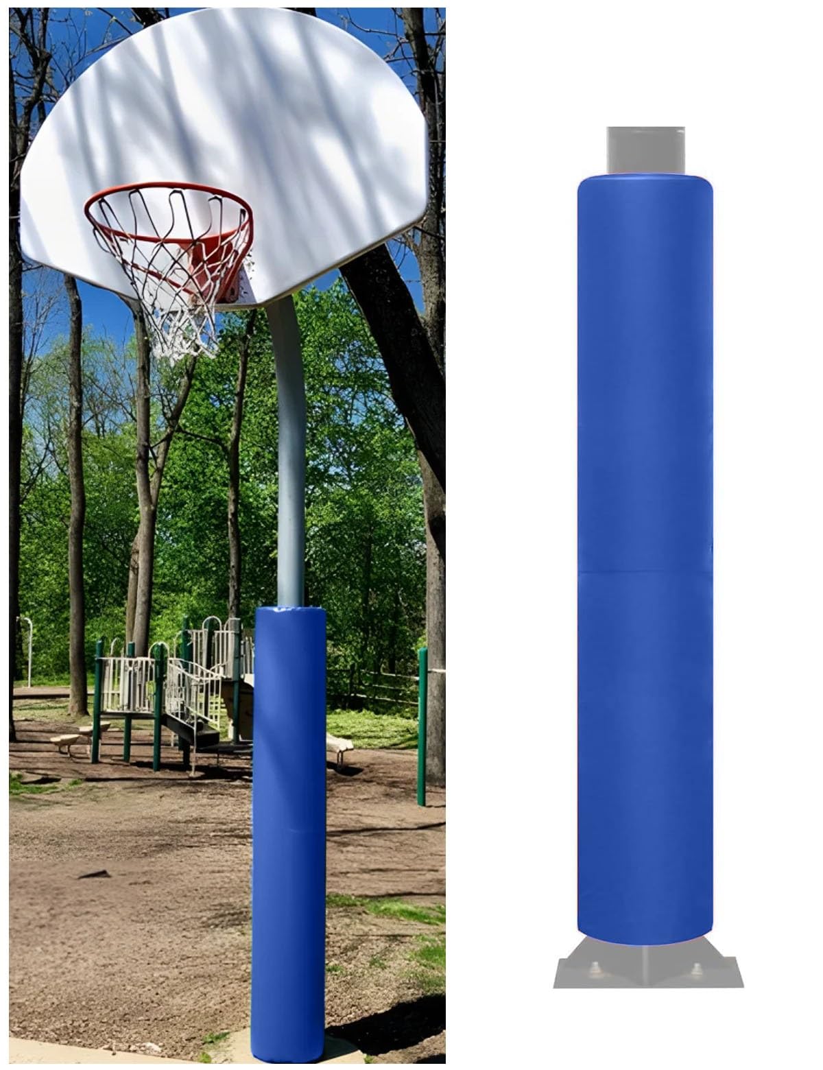 Wrap Around Basketball Pole Padding Outdoor, All Weather Pole Pads for Gymnasium, Basement, Playground