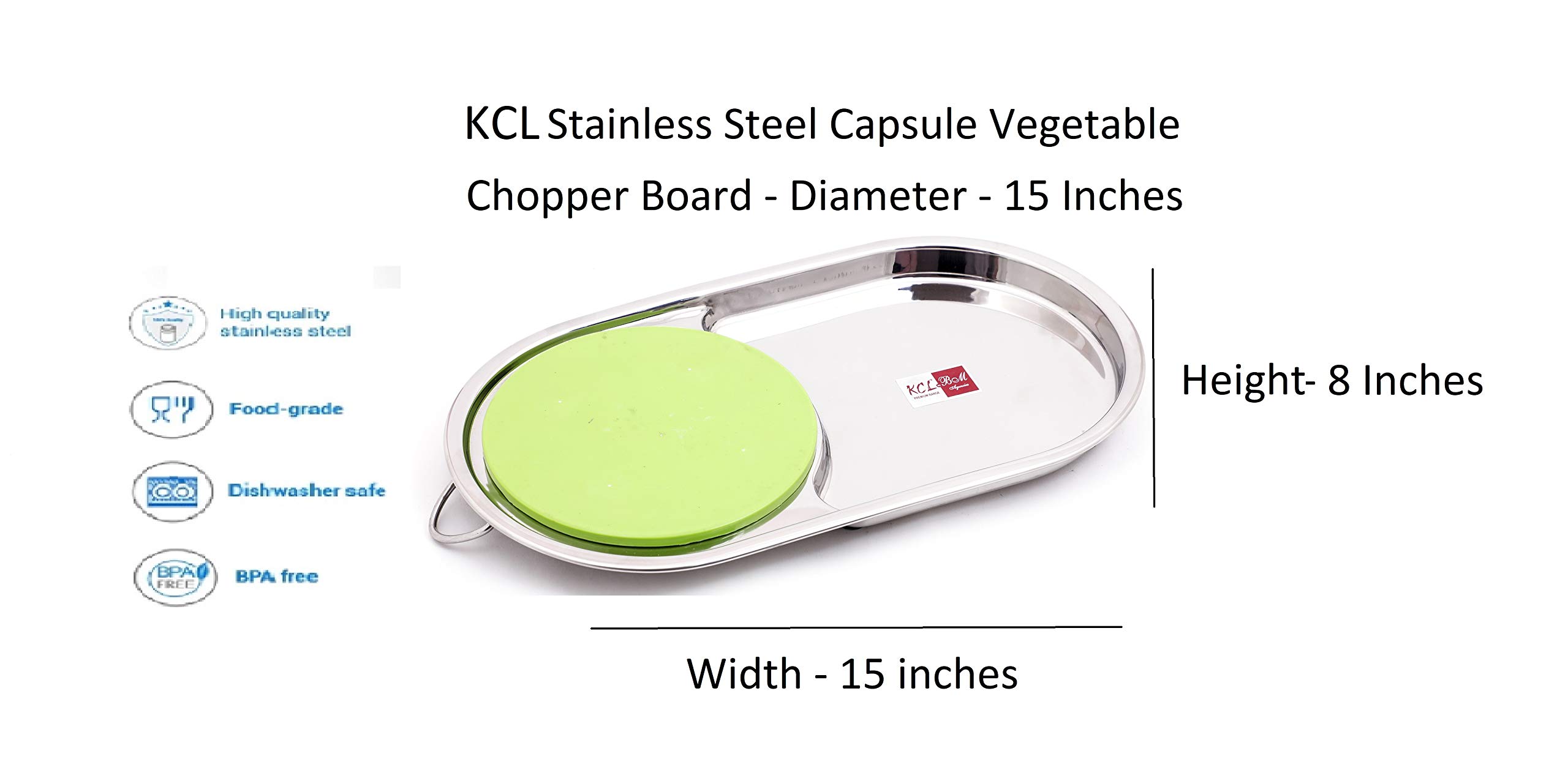 KCL Stainless Steel - Capsule Shaped Vegetable Chopping Board with Storage Container | Compact & Portable Chopping Board | Ideal for Kitchen, Travel & Camping 2