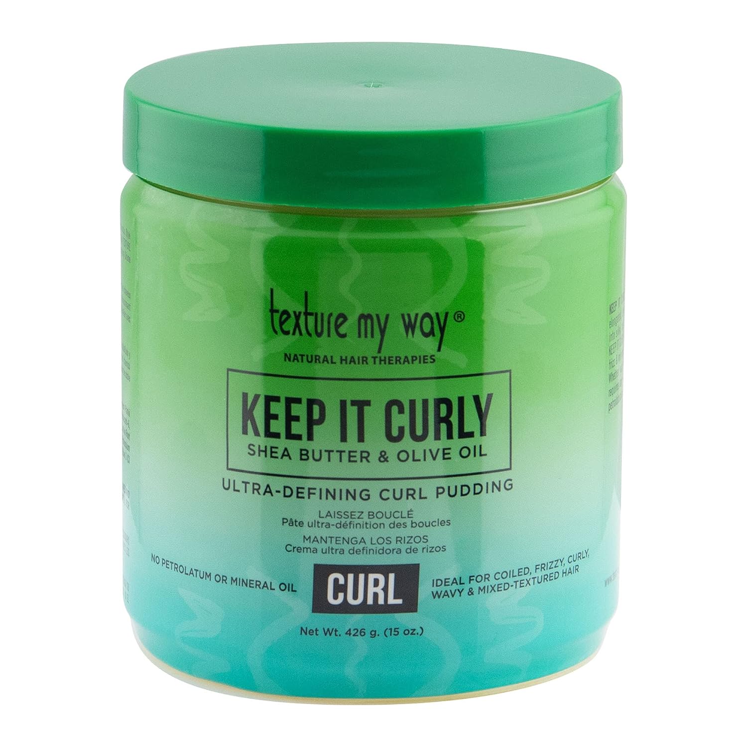 Natural Hair Therapies Keep It Curly Ultra-Defining Hair Curl Pudding, Ideal for Coiled, Frizzy, Curly Hair, 15 oz