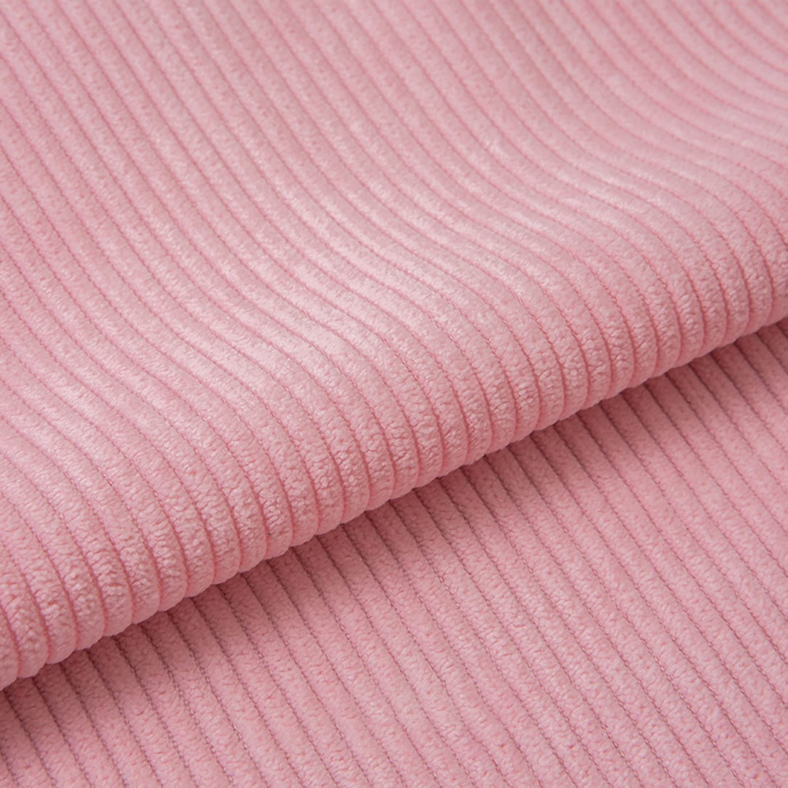 155cm Wide DIY Corduroy Material Fabric, Upholstery Sewing Craft Material Fabric, 22 Solid Colors, Polyester Washable, for Coat Shirt Dress Pants Costume Sofa Throw Pillow Covers ( Color : 03 Pink , S