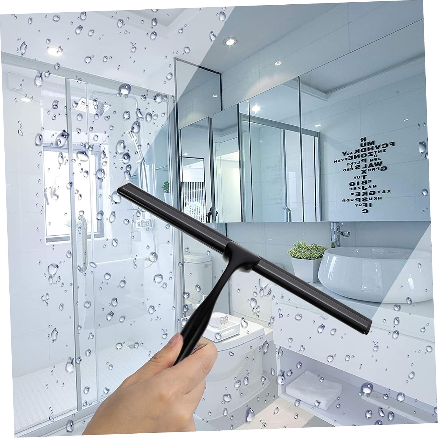NOLITOY 1Set Cleaning Wiper Durable Window Tool for Car Windshield and Bathroom Mirrors with Hook for Easy Storage and Mark Cleaning