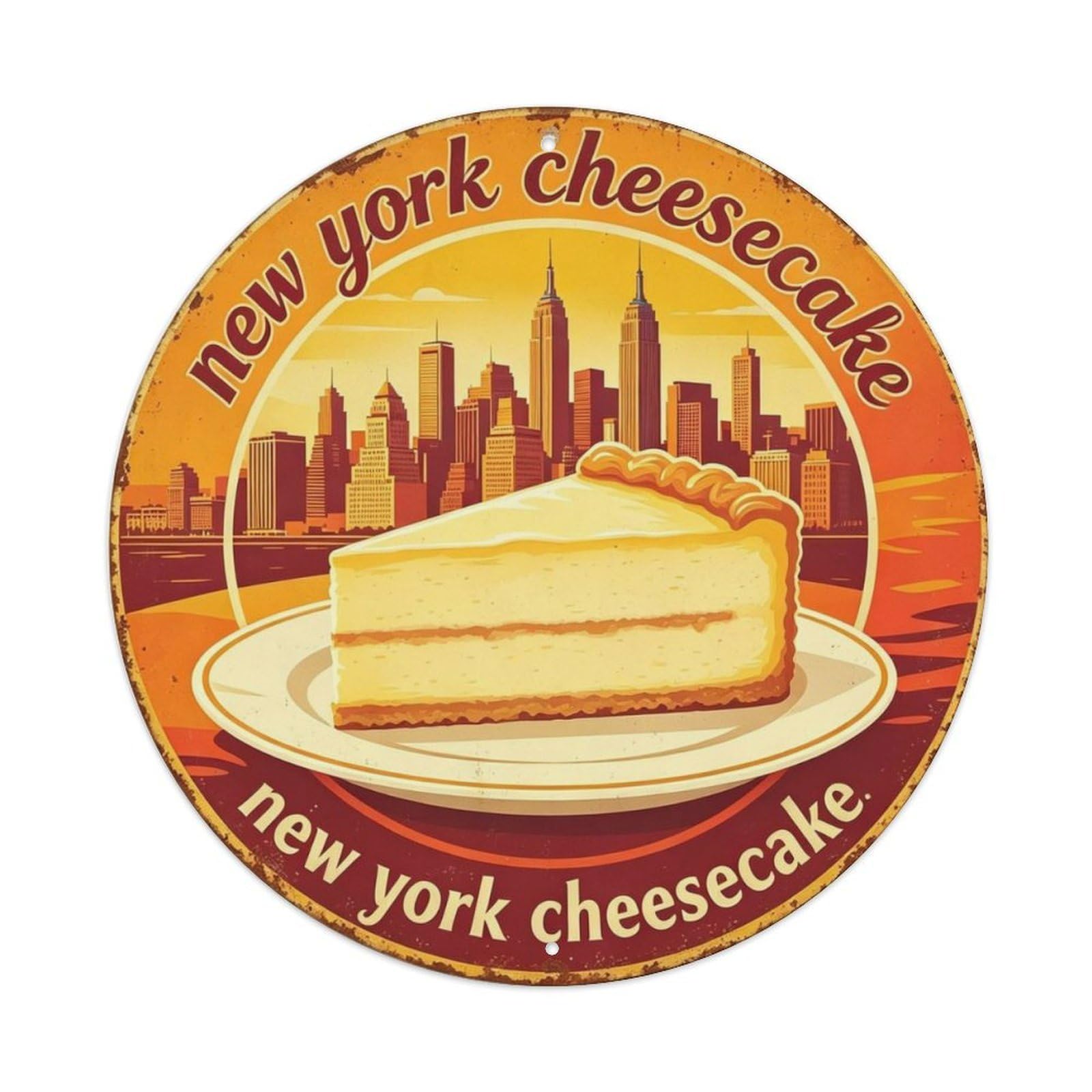New York Cheesecake Metal Tin Sign Plaque