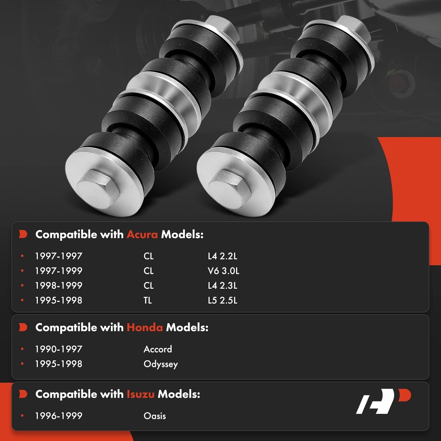 A-Premium 2 x Front Sway Bar Links Stabilizer Bar Links, Compatible with Honda Accord 1990-1997, Odyssey 1995-1998 & Acura TL 1995-1998, CL 1997-1999 & Isuzu Oasis 1996-1999