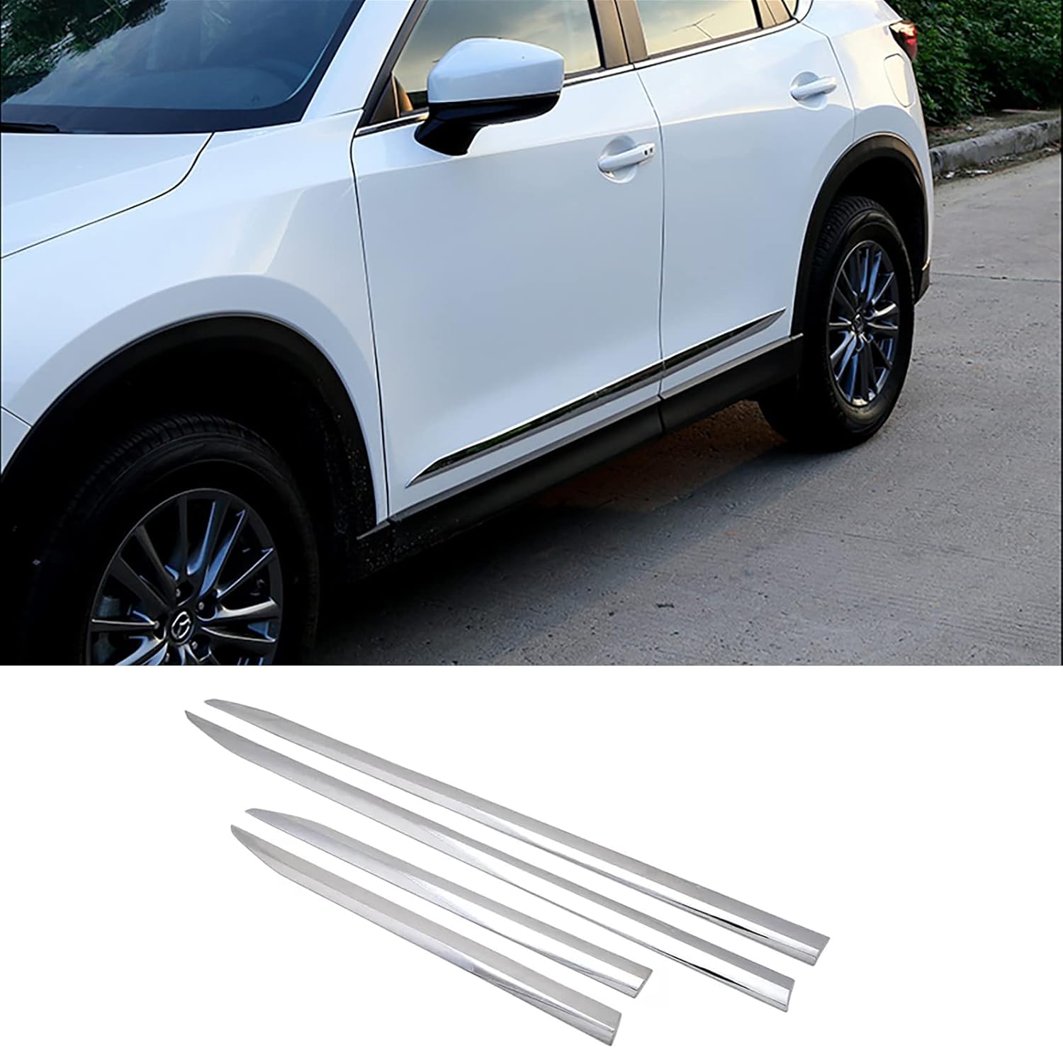 Car Accessories Fit for Mazda CX-5 CX5 2017 2018 2019 2020 2021 2022 2023 2024 2025 Chrome Body Side Door Moulding Trim Overlay Cover Trims ABS 4PCS