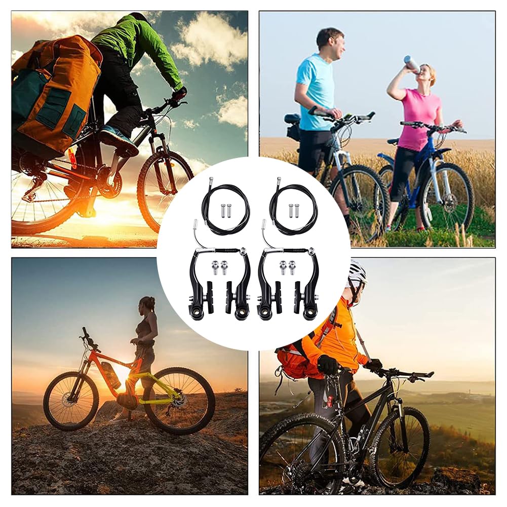 Kit Complet De Freins V-brake Pour Vélo – Alliage Alu, Câbles Inclus, Compatible Route/VTT/BMX