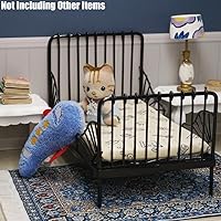 Vista 6 de Odoria 1/12 Miniatura Hierro Cama Dollhouse Muebles Accesorios, Negro