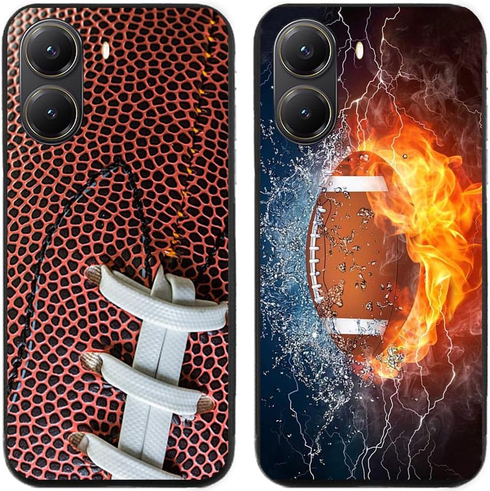 Case For Xiaomi Redmi Turbo 4 / Poco X7 Pro 5G,Cool American Football Rugby Printed Durable Degradable TPU Silicone Gel Thin Back Phone Case Cover,2 Pcs/lot