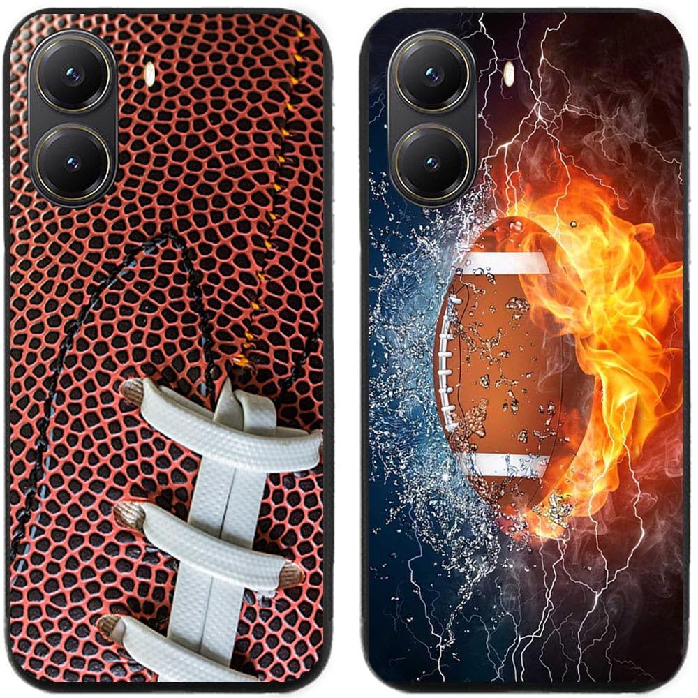 Case For Xiaomi Redmi Turbo 4 / Poco X7 Pro 5G,Cool American Football Rugby Printed Durable Degradable TPU Silicone Gel Thin Back Phone Case Cover,2 Pcs/lot