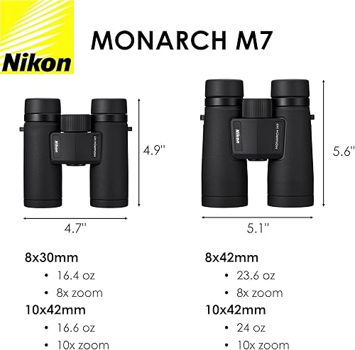 Miniatura 2 de Nikon Monarch M7 8 x 42 (16765) - Paquete de prismáticos negros con bolígrafo de lente y paño de limpieza, binoculares compactos para adultos para