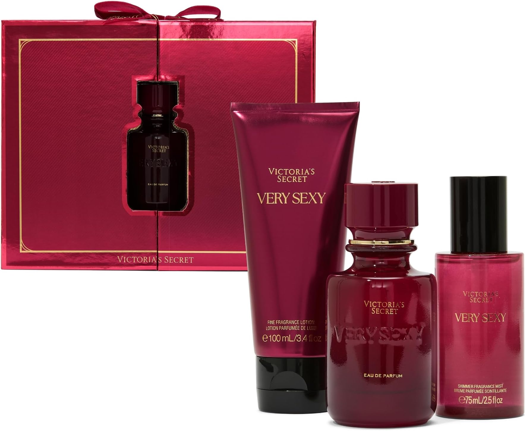 Very Sexy 3 Piece Luxe Fragrance Gift Set: 1.7 oz. Eau de Parfum, Travel Lotion & Shimmer Mist