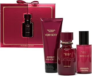 Victoria's Secret Very Sexy 3 Piece Luxe Fragrance Gift Set: 1.7 oz. Eau de Parfum, Travel Lotion & Shimmer Mist