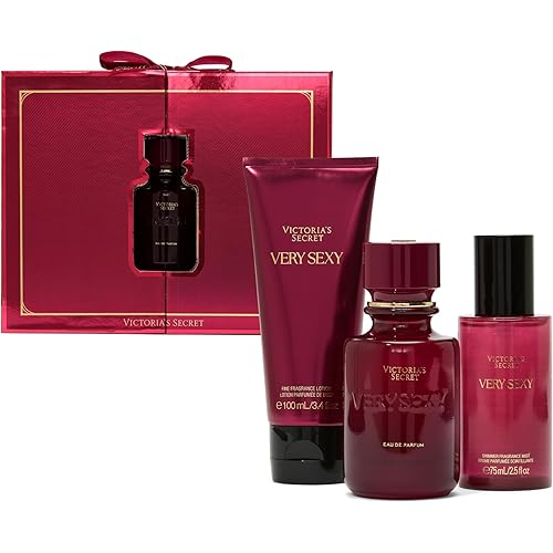 Victoria's Secret Very Sexy 3 Piece Luxe Fragrance Gift Set: 1.7 oz. Eau de Parfum, Travel Lotion & Shimmer Mist