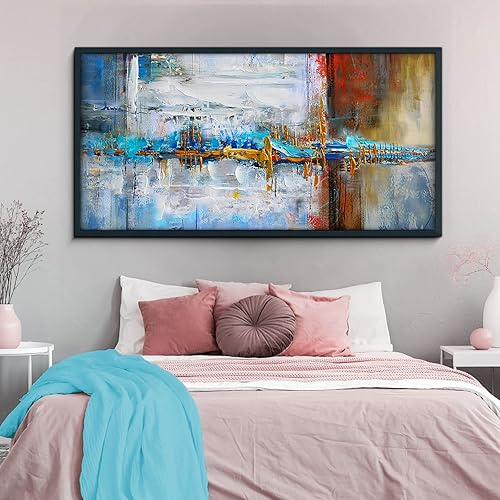 Miniatura 4 de yiijeah Lienzo abstracto grande para pared, decoración para sala de estar, dormitorio, imagen abstracta, blanco y gris, decoración moderna para el