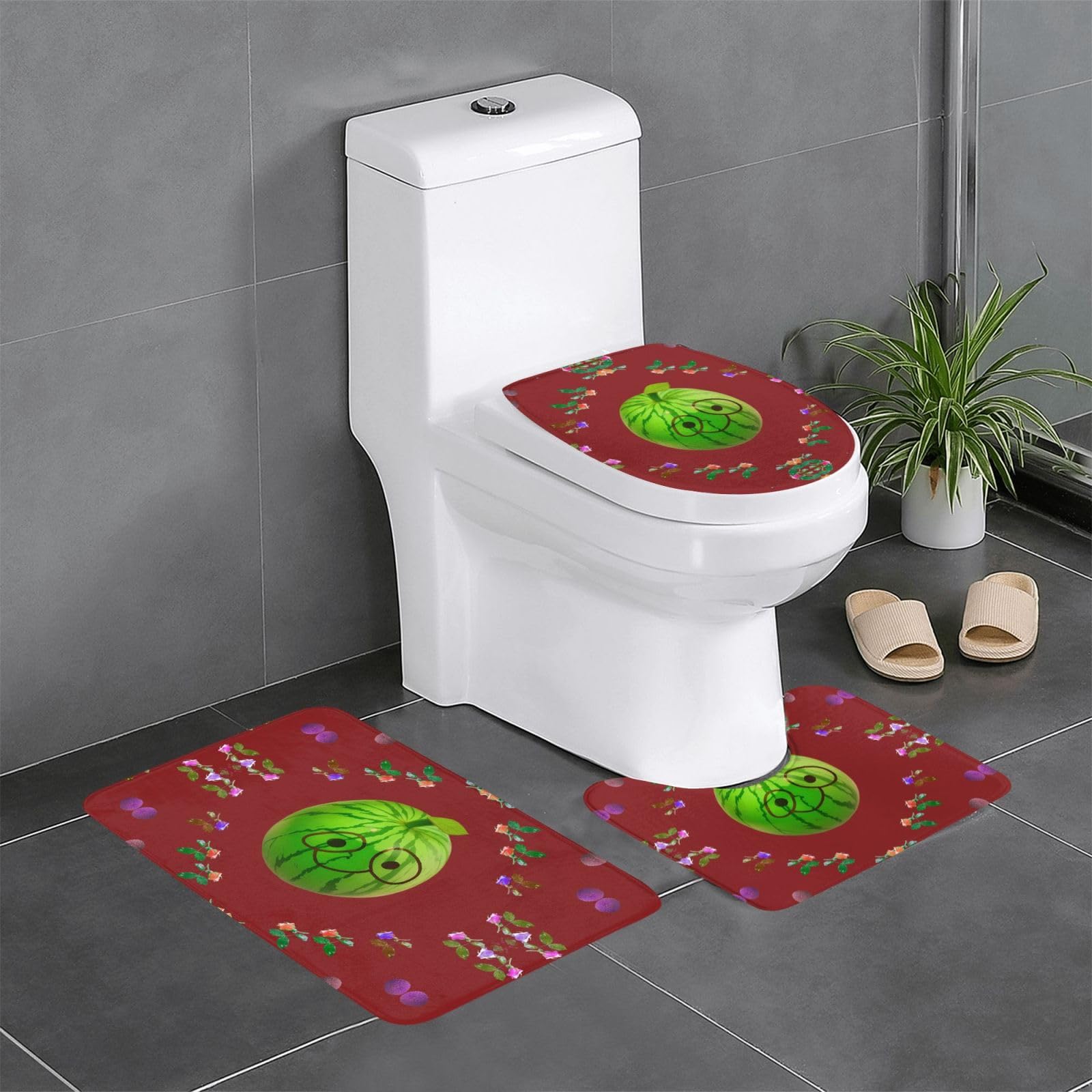 Tapis de salle de bain lavable et antidérapant Lot de 3 pour sol de cuisine et WC