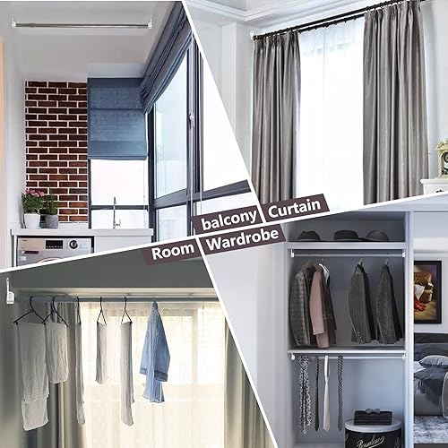 Miniatura 7 de Paquete de 12 soportes ovalados para barra de armario con 2 agujeros de montaje, soportes de barra de soporte de armario aptos para varillas