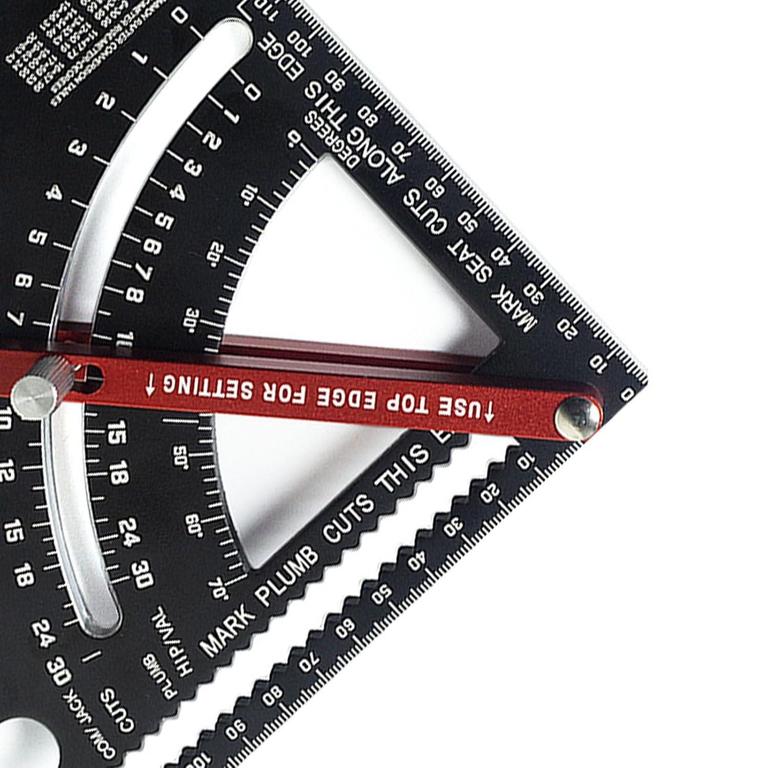 Carpenter Square, Clear Scale 7 Inch Combination Square Compact with 2 Pencils for Woodworking Roofing (Metric)