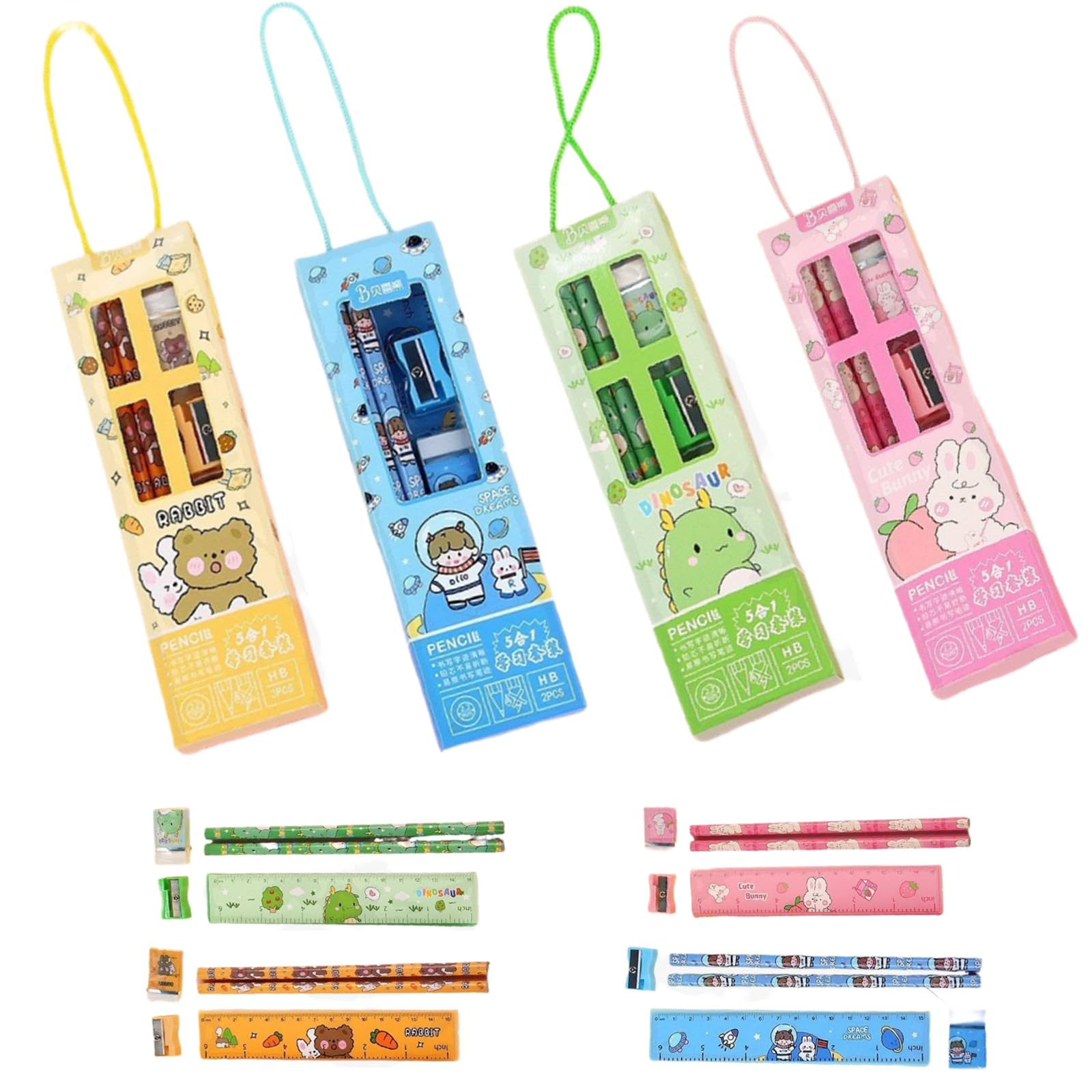 Set Cancelleria One Piece Pyramid - 5 Pezzi Con Penna, Matita, Righello, Temperamatite E Gomma - Foto 12