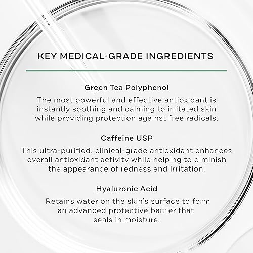Miniatura 3 de Replenix Suero facial calmante fortificado con cafeína de grado médico con ácido hialurónico para pieles sensibles (1 onza líquida)
