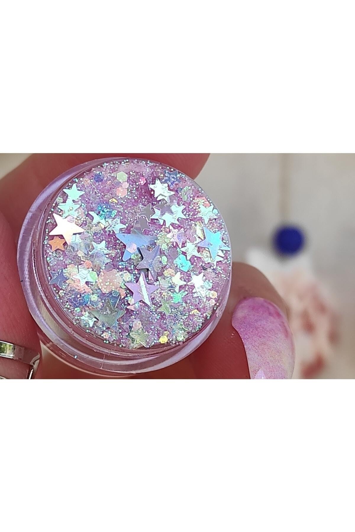 Hb Tasarım Parlak Glitter Pembe Glitter Jel Far Sim Yüz Ve Vücut Simi-Diamante Pink, serashinegozfarı29