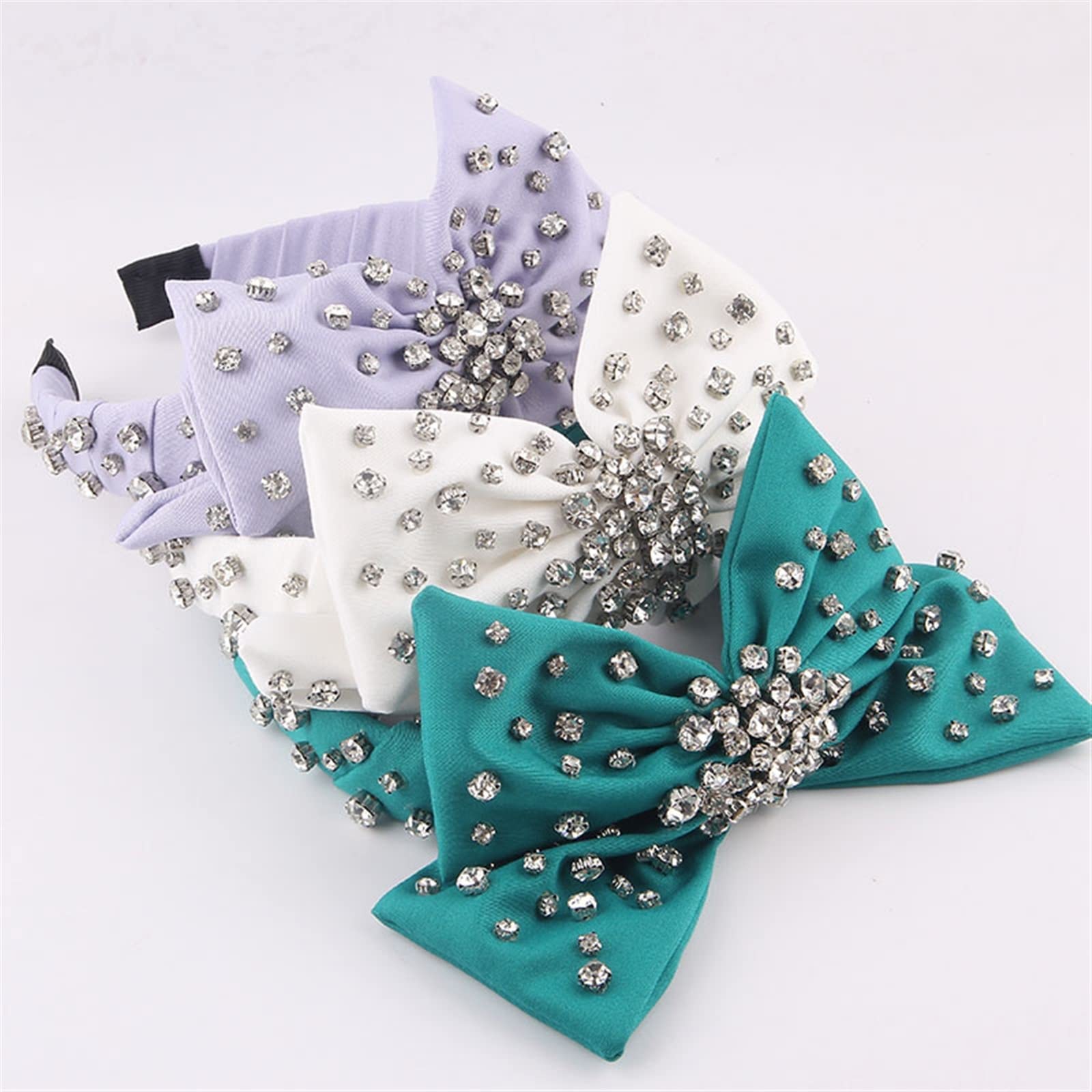 Papillon Fascia con Strass Moda Tessuto di Seta intarsiato Strass Bowknot personalità Fascia for Capelli Accessori for Capelli da Donna Copricapo Cerchietto da Sposa (Color : E)