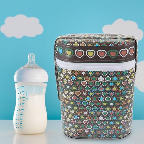 Miniatura 6 de Calentador de agua portátil con doble compartimento y bolsa térmica para leche materna, calentador de botellas de viaje con bonito diseño de oso,