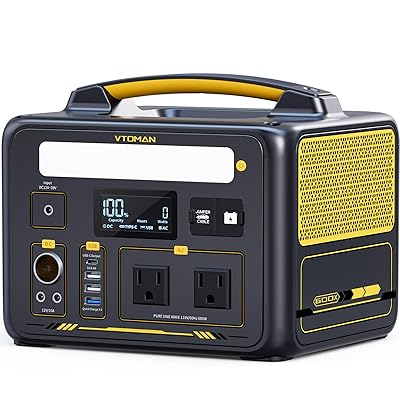 VTOMAN Jump 600X Portable Power Station 600W, 299Wh Solar Generator LiFePO4 Battery Power Station with 600W Pure Sine Wave (Surge 1200W) AC Outlet, PD 60W USB-C, 3x Regulated 12V/10A DC for Camping