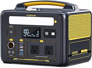 VTOMAN Jump 600X Portable Power Station 600W, 299Wh Solar Generator LiFePO4 Battery Power Station with 600W Pure Sine Wave (Surge 1200W) AC Outlet, PD 60W USB-C, 3x Regulated 12V/10A DC for Camping
