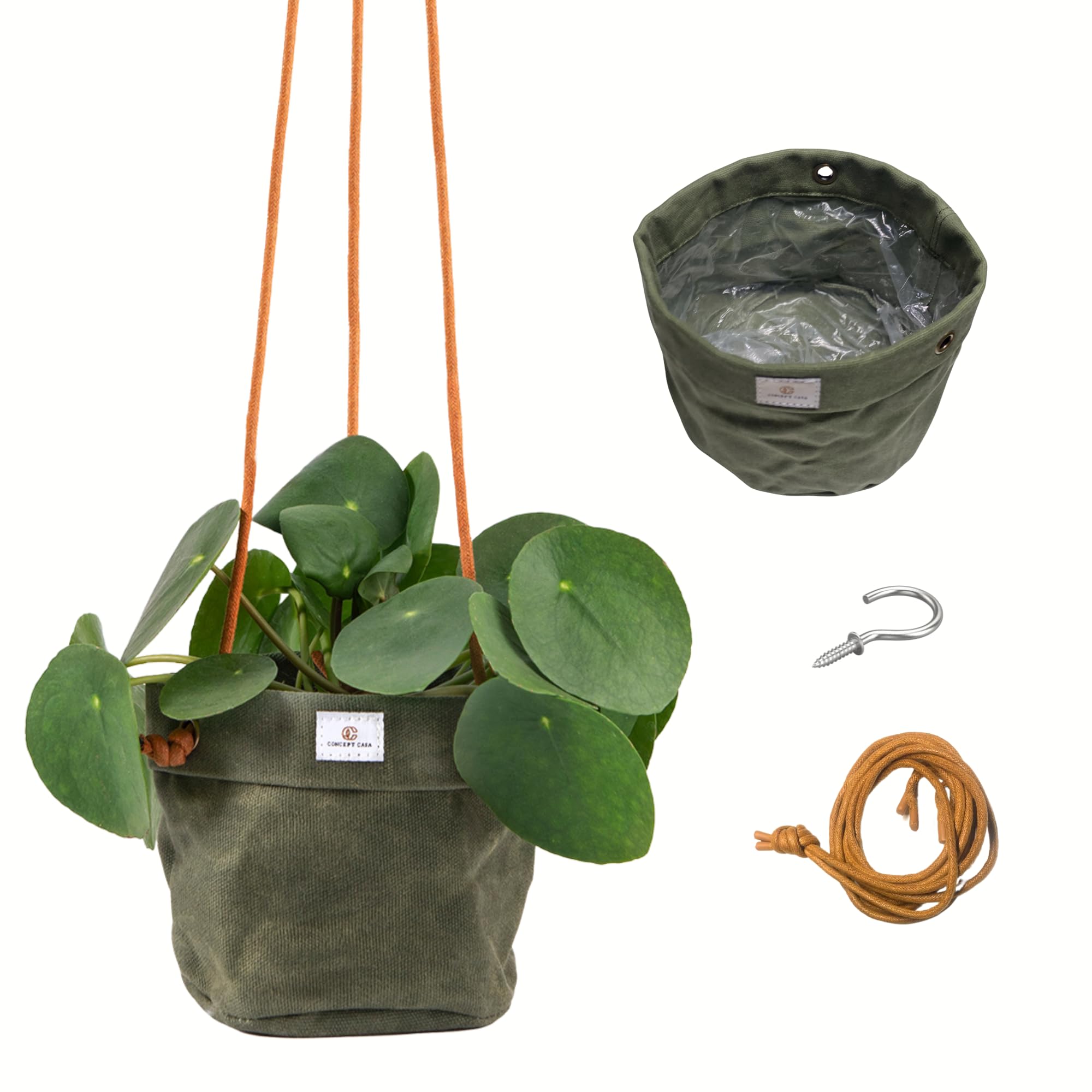 Waxed Canvas Handmade Hanging Planter
