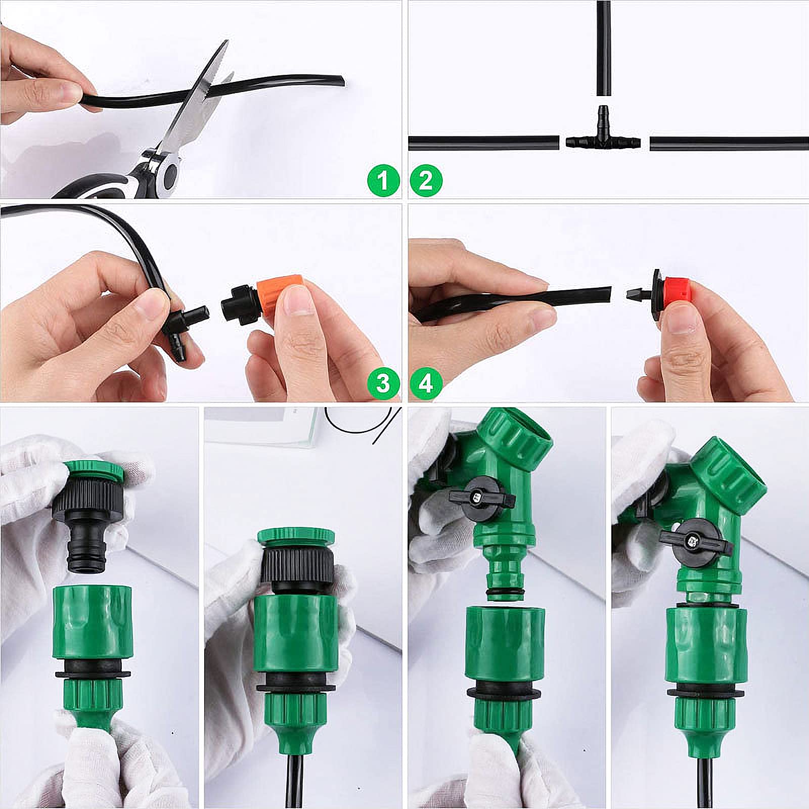 Kit D'irrigation Goutte à Goutte 158 Pièces - 40m De Tuyaux, Goutteurs Réglables - Pour Jardin, Potager, Balcon