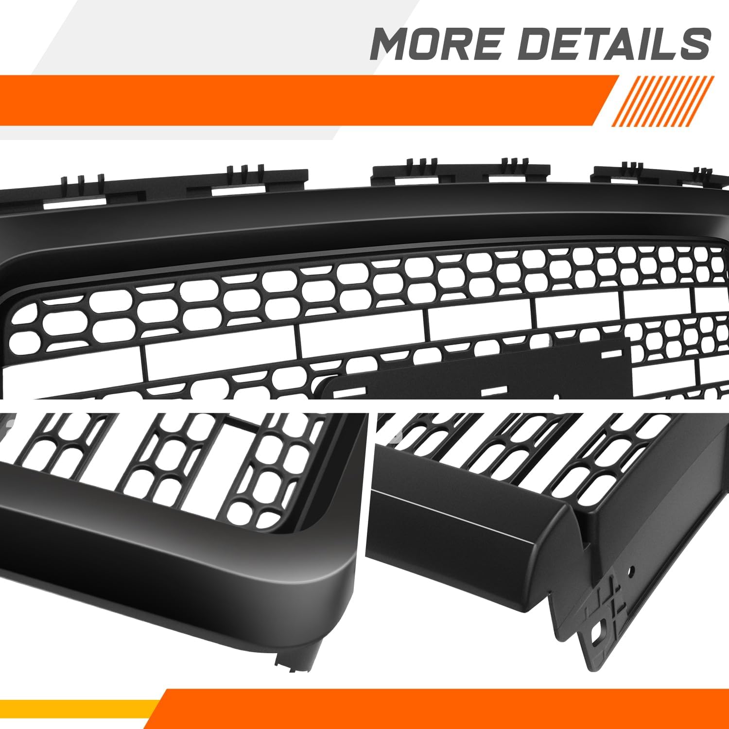 PM PERFORMOTOR Factory Style Front Grille Assembly Compatible with 2007-2013 GMC Sierra 1500, Matte Black