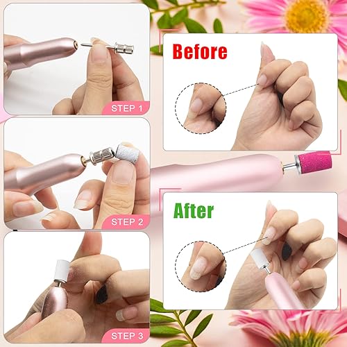 Miniatura 6 de 100 bandas de lijado de uñas para taladro de uñas de grano 240, bandas de lijado de uñas de grano fino para taladro de uñas con broca de lijado de